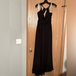 Black floor length bridesmaid dress